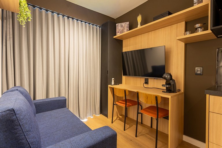 Nhambiquaras | Apto 35m² | Gym, Piscina & Cowork
