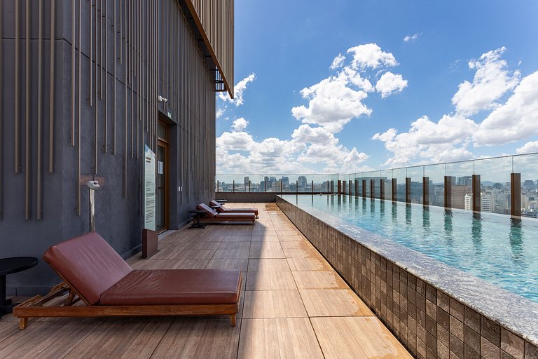 Estúdio Boutique | Academia e Piscina no terraç