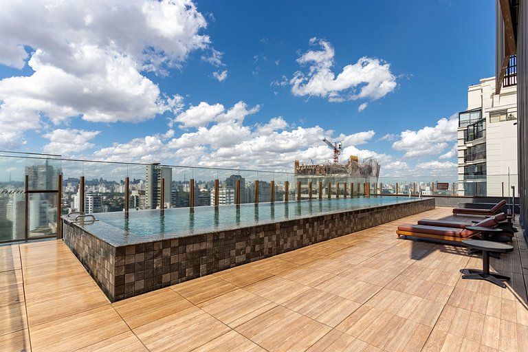 Estúdio Boutique | Academia e Piscina no terraç