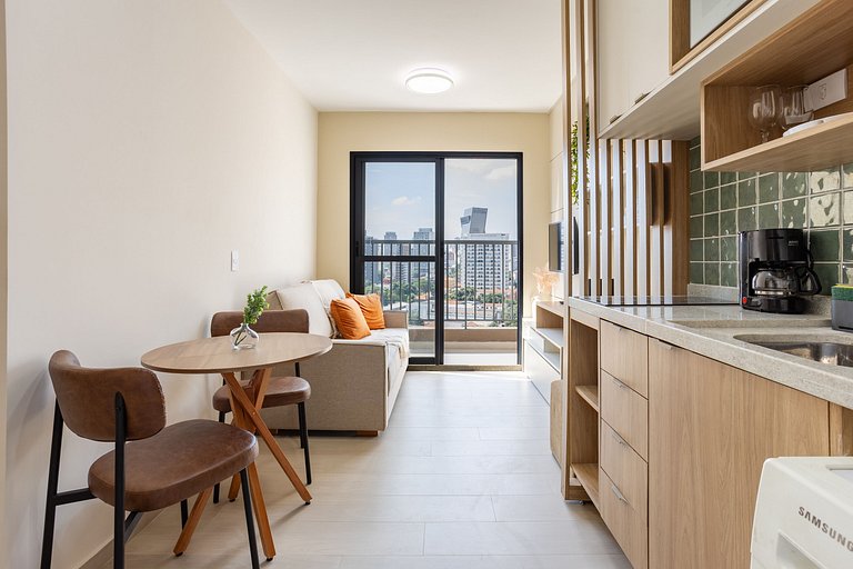 Apartamento Pinheiros | Varanda, Academia, Piscina