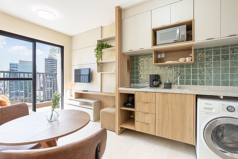 Apartamento Pinheiros | Varanda, Academia, Piscina