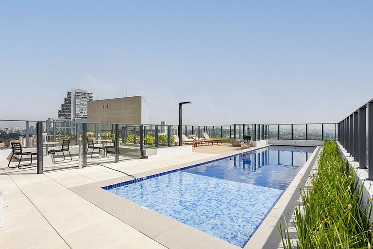 Apartamento Pinheiros | Varanda, Academia, Piscina