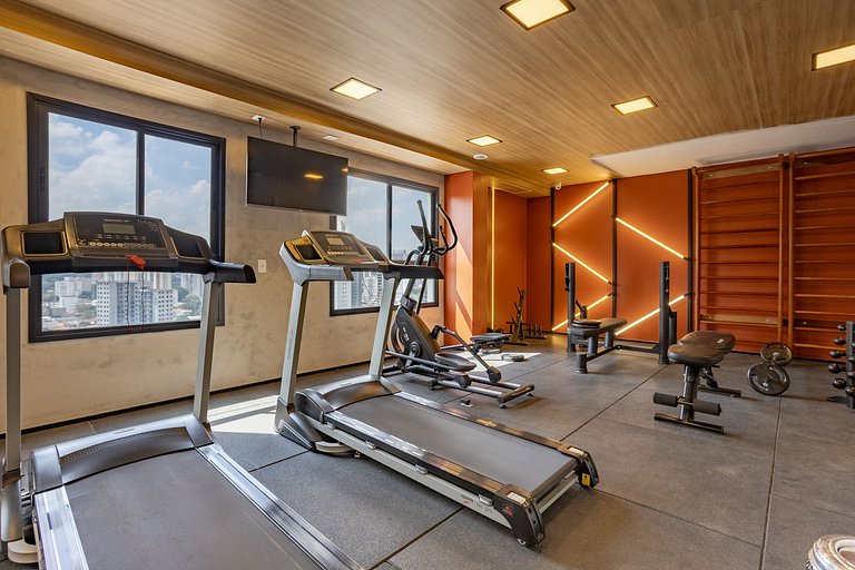 Apartamento Pinheiros | Varanda, Academia, Piscina